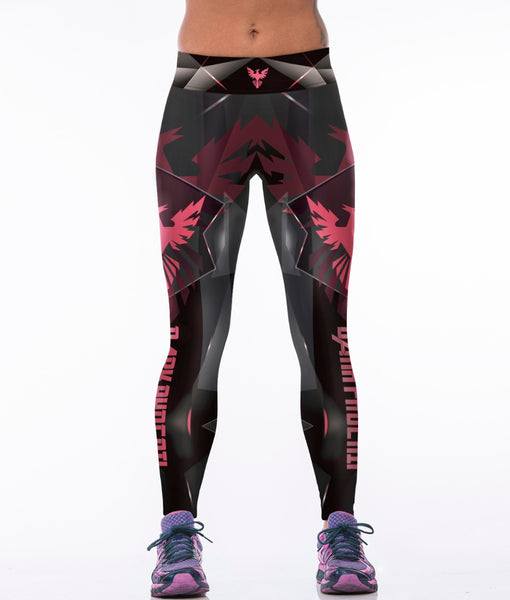 3d Printed Leggings Red Black