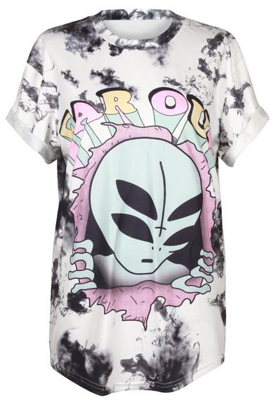 Alien Digital Printed T-Shirt O-Neck