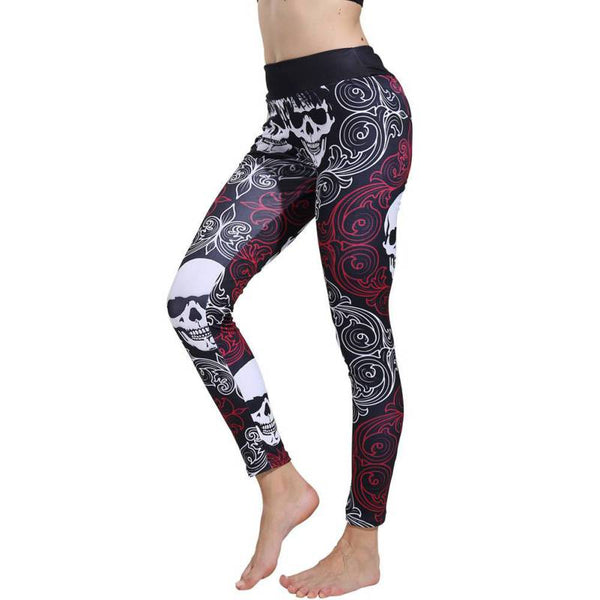 Plus Size  Pants Printed Halloween Skull