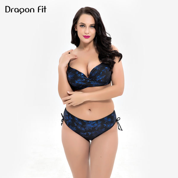 Sexy Bandage Print Push Up Plus Size