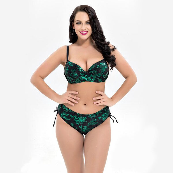 Sexy Bandage Print Push Up Plus Size