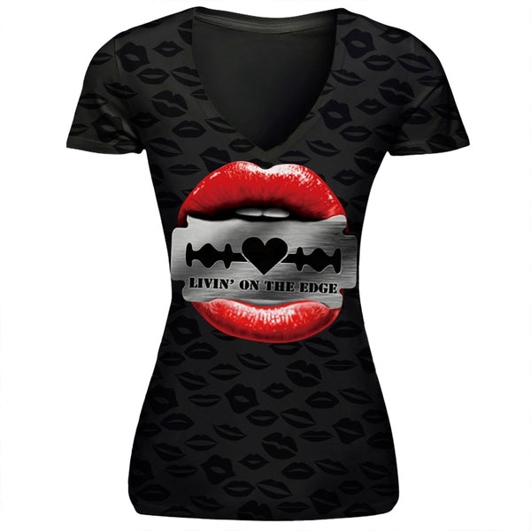 Sexy Lips V-Neck
