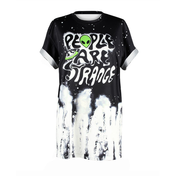 New Skull and Letter Tshirt O-Neck
