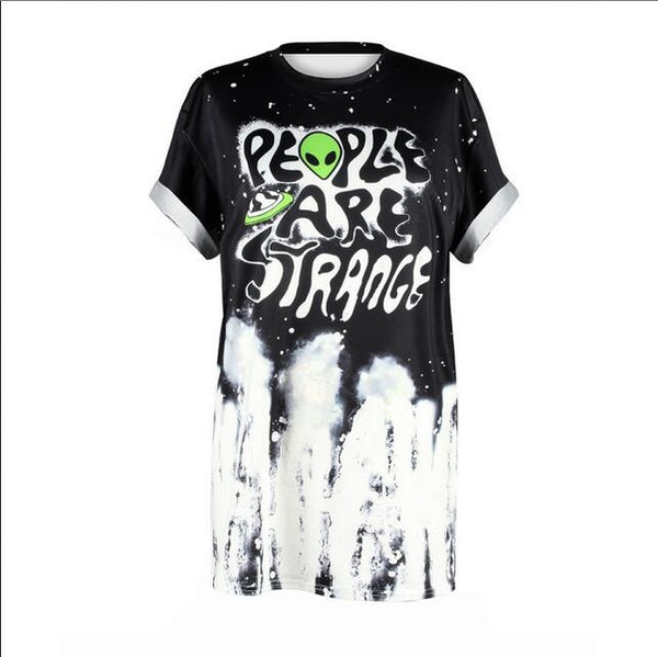 New Skull and Letter Tshirt O-Neck