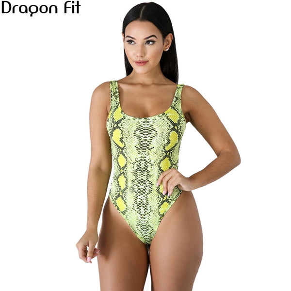 Snake Print One Piece Swimsuit