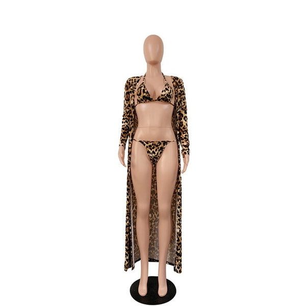 Sexy Leopard Three-Piece Suit