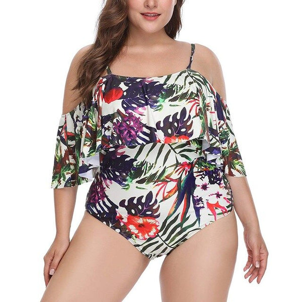 Sexy Ruffle Swimsuit Off Shoulder Retro