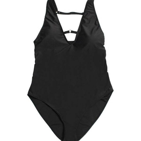 Sexy Deep V Plus Size Swimsuit