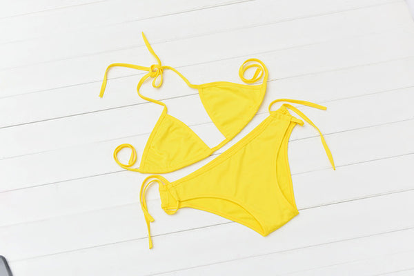 Solid Sexy Bandage Swimsuit