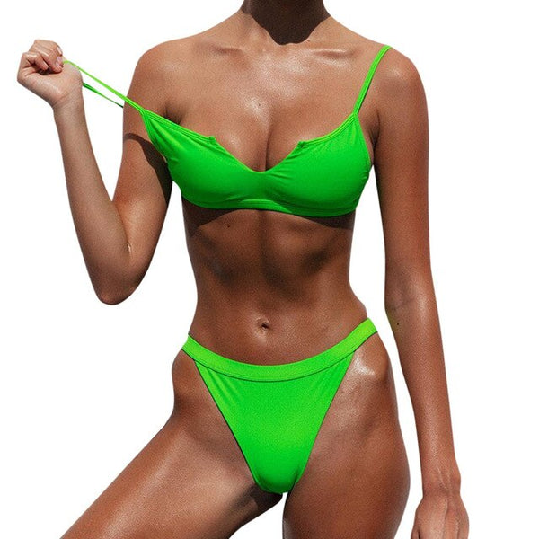 Sexy Solid  Swimsuit